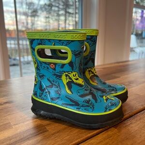 BOGS Kids Dino Adventure Boots - Blue and Lime